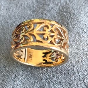 Retired James Avery Adorned Hearts Ring Stamped 585 14K Yellow Gold Size 6